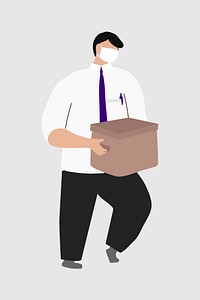 Cute man leaving office element vector