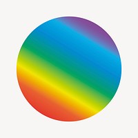 Gradient rainbow badge, round collage element vector