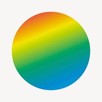 Gradient rainbow badge, round collage element vector