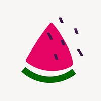 Watermelon doodle, fruit clipart vector