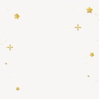 3D gold stars background, festive border frame design