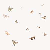 Flying butterflies pattern, collage element vector