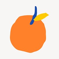 Orange fruit doodle collage element vector
