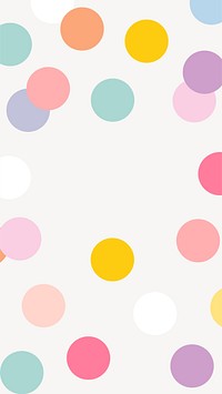 Polka dot mobile wallpaper, colorful design vector