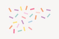 Rainbow sprinkles border collage element vector