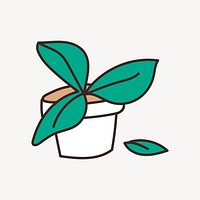 Houseplant collage element vector