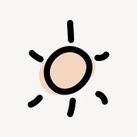 Sun  doodle collage element vector