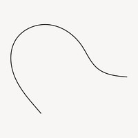 Minimal curved line, black & white graphic