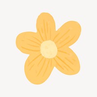 Yellow flower doodle, cute pastel design vector