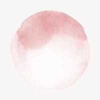 Pink round badge, watercolor texture vector