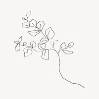 Minimal line art flower vector