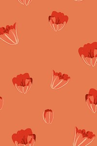 Red tulip background, flower pattern illustration