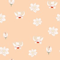 Magnolia flower background, botanical pattern illustration