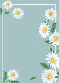 Floral background, white daisy frame