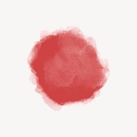 Smeared red dot, blurred watercolor vector