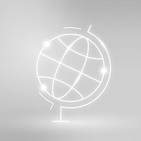 White grid globe clipart vector