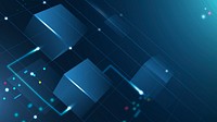Blue FinTech desktop wallpaper, decentralized blockchain design vector