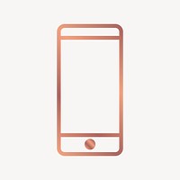 Smartphone icon collage element, rose gold design vector