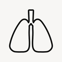 Human lungs  icon, medical graphic vector