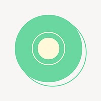 Green button collage element vector