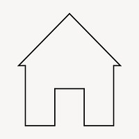 House icon, line art, graphic vector