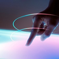 Technology background, hand gesture design