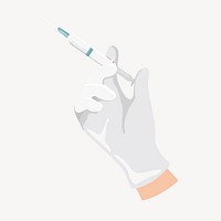 Medical syringe, healthcare illustration collage element  vector