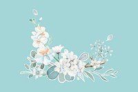 Flower border background, watercolor illustration vector