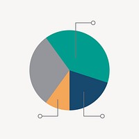 Pie chart, statistical data design element vector