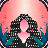 Spiritual woman psychedelic aesthetic background