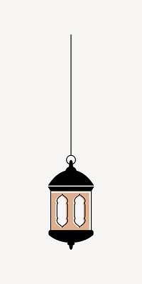 Islamic lantern illustration, collage element vector