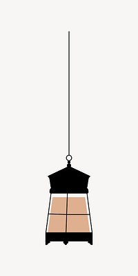 Islamic lantern illustration, collage element vector