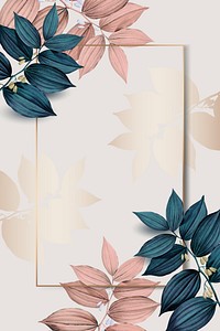 Botanical frame background, pink & blue design
