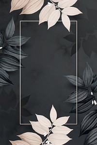 Aesthetic botanical frame background, gray design