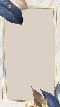 Beige leafy frame iPhone wallpaper, glitter design