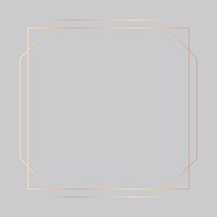 Gold square frame element, wedding design vector