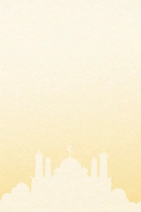 Islamic mosque, gradient yellow background