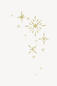 Gold star border, collage element vector