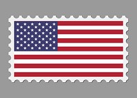 American flag stamp illustration vector. Free public domain CC0 image.