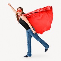 Superhero woman collage element psd