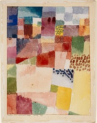 Motif from Hammamet (1914) painting in high resolution by Paul Klee. 