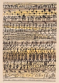 ERA. 'Cooling in a hot zone garden' (1924) drawing in high resolution by Paul Klee. 