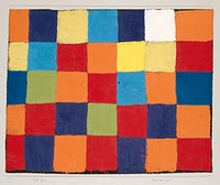 "Qu 1" color chart (1930) painting in high resolution by Paul Klee. 