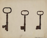 Keys to John Marshall House (ca.1937) by Edna C. Rex.  