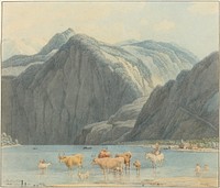 Königsee with the Cliffs of St. Bartholomëe (1837) by Wilhelm von Kobell.  