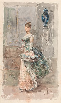 Lady in Formal Dress (1886) by Salvador Barbudo Sanchez.  
