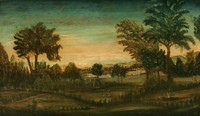 Landscape with Buildings (fourth quarter 18th century) by American 18th Century.  