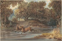 Landscape with Deer, North Carolina (ca. 1820) by Joshua Shaw.  