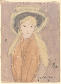 Little Girl with a Large Hat, probably (1915–1920) by Gwen John.  