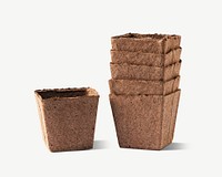 Stacked plant pot  collage element psd